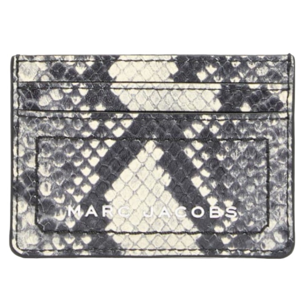 Marc Jacobs Snakeskin Print Leather Card Case